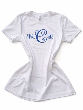 Personalized Monogram T-Shirt | Custom  | Classic Script Tee | Bridesmaid Gift